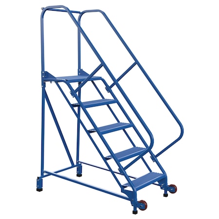 Vestil 80 H Steel Tip N Roll Ladder, Perf, 5 Step, 50 deg., 5 Steps LAD-TRN-50-5-P